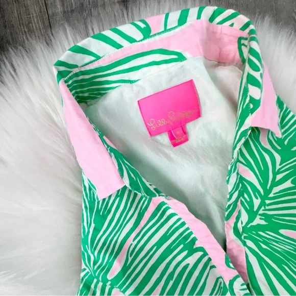 Lilly Pulitzer Trisha Who Let the Fronds Out Shirt Dress - Picture 7 of 9